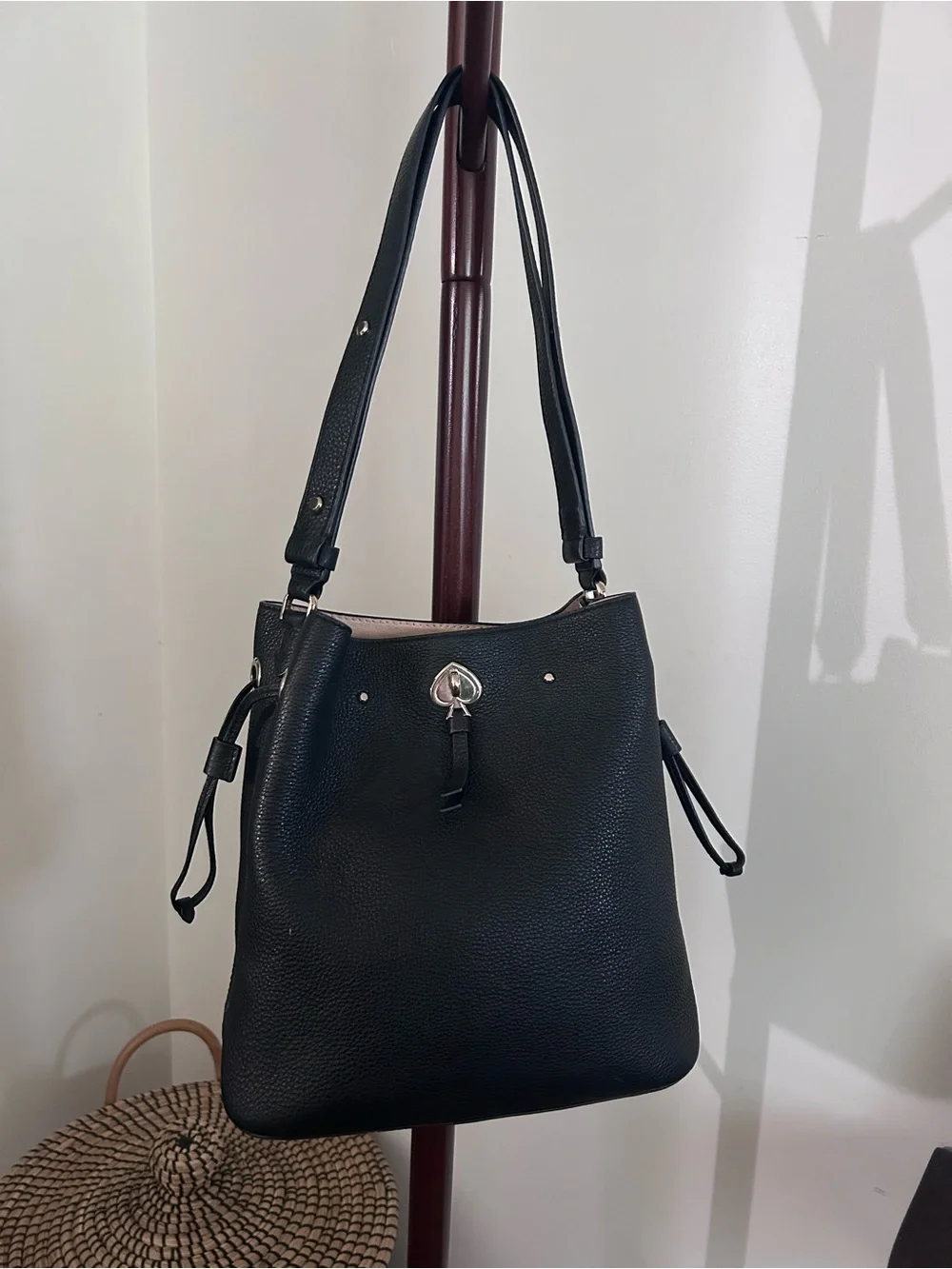 kate spade Black Pebbled Leather Shoulder Tote